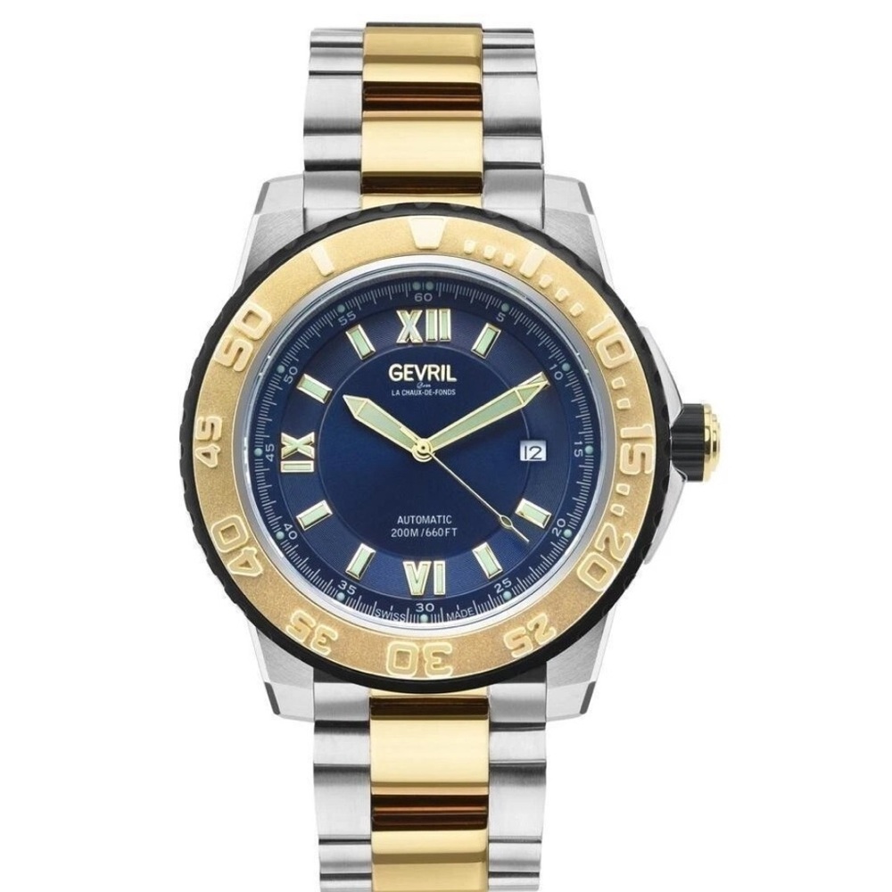 Gevril Seacloud Men's 3125B Swiss Made Automatic Two Tone NWOT